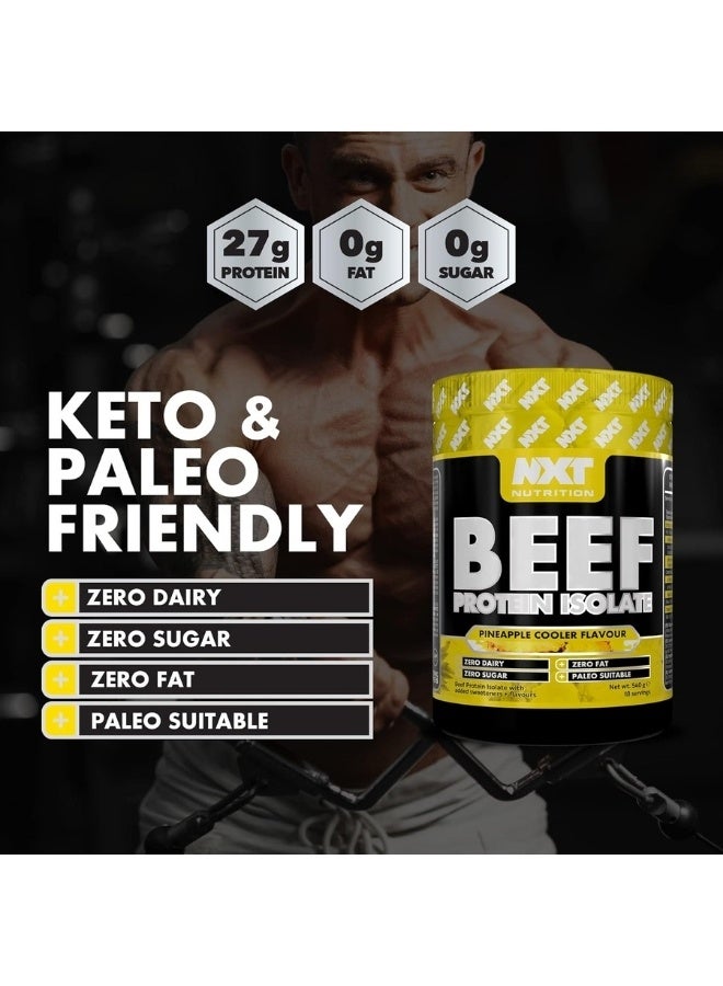 NXT Nutrition Nutrition Beef Protein Isolate - Pineapple - 540G - Clean Muscle Recovery Supplement - 100% Hydrolyzed Beef Protein - Zero Fat & Zero Dairy - Image 3