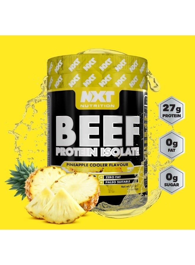 NXT Nutrition Nutrition Beef Protein Isolate - Pineapple - 540G - Clean Muscle Recovery Supplement - 100% Hydrolyzed Beef Protein - Zero Fat & Zero Dairy - Image 1
