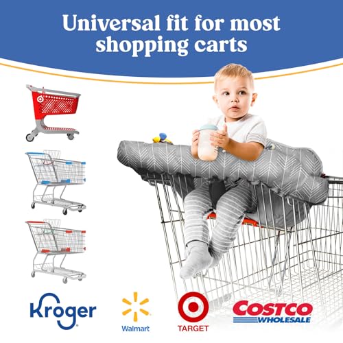 PILLANI Shopping Cart Cover for Baby, High Chair Cover for Restaurant Seat - Grocery Cart Cover for Baby Girl and Boy, Comfortable Cotton Buggy Covers for Babies - Padded Toddler Shopping Cart Cover - Image 3