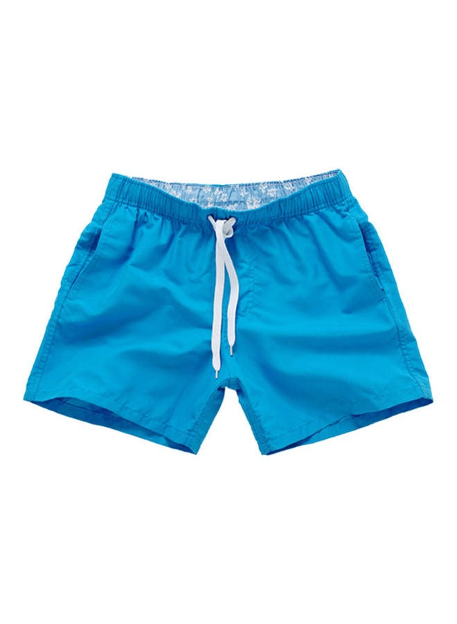 Loquat Summer Drawstring Beach Shorts Blue - Image 1
