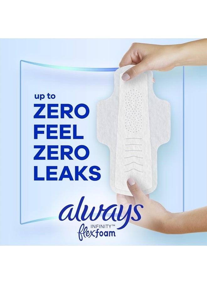 Always - Infinity Feminine Pads For Women, Size 2 Heavy Flow Absorbency, Multipack, With Flexfoam, With Wings, Unscented, 32 Count x 3 Packs (96 Count total) - Image 1