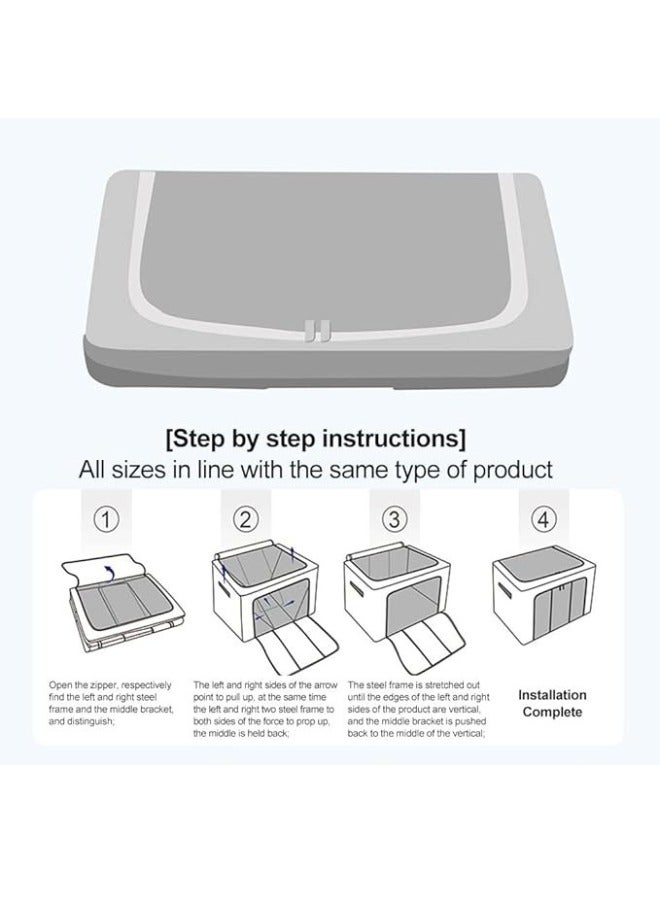 Foldable Storage Box with Lid Multi-use Clothes,Car Trunk,Home Office,Outdoor Fishing Container,Multi-Function Portable Camping Storage Box 100L - Image 5