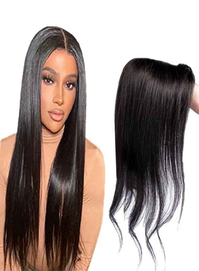 Kabello Front Lace Human Hair Topper Hair Closure for women (22 Inch, Black) - Image 1