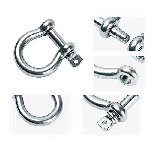 lasenersm 8 PCS M5 Stainless Steel Bow Shackle 3/16" (5mm) Forged Anchor Bow Shackle with Screw Pin for Paracord Jewelry Marine, Silver Color - Image 5