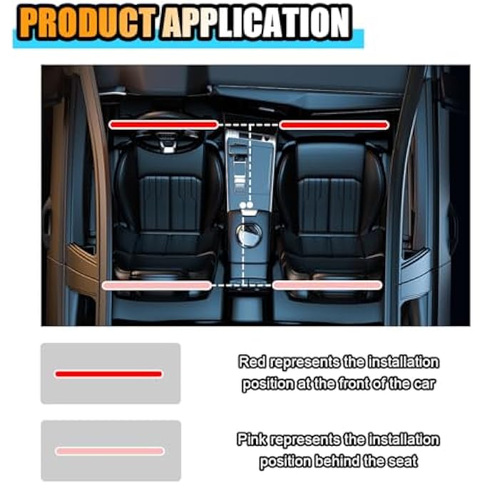 smilfuy Universal Car Led Strip Light Usb Port Auto Interior Decorative Lamp 12V Under Dash Ambient Night Light 24 Leds Rgb Neon Interior Atmosphere Lights Led Ambient Lights For Car Suv Ice Blue Usb - Image 5