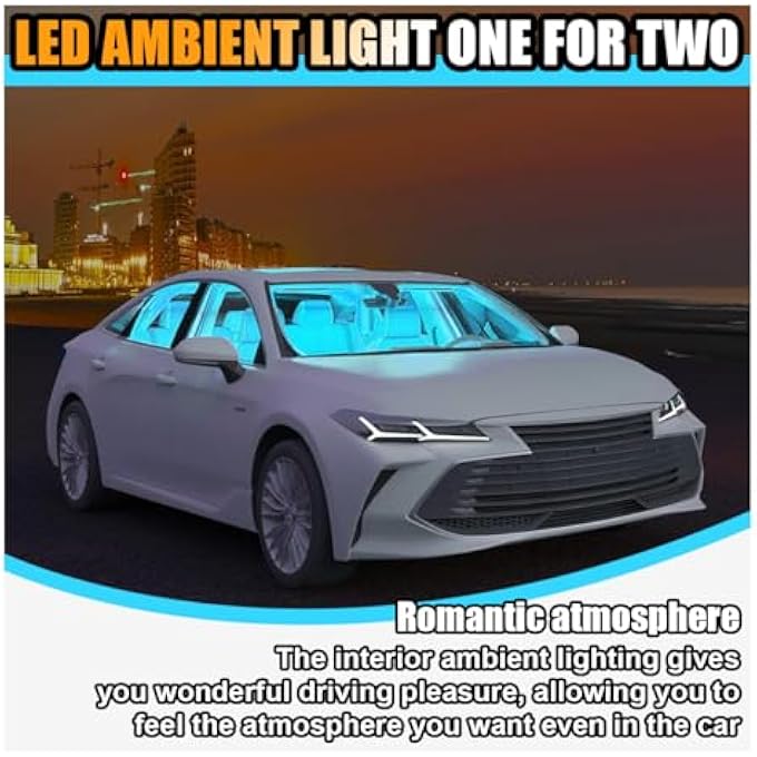 smilfuy Universal Car Led Strip Light Usb Port Auto Interior Decorative Lamp 12V Under Dash Ambient Night Light 24 Leds Rgb Neon Interior Atmosphere Lights Led Ambient Lights For Car Suv Ice Blue Usb - Image 3