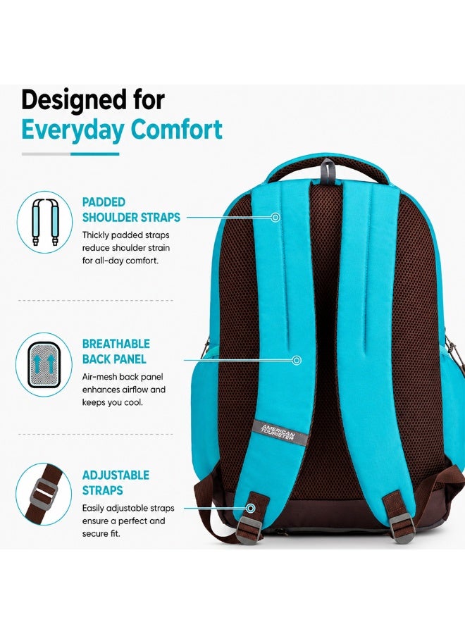 AMERICAN TOURISTER Mate 2.0 Backpack, 31L Capacity, Polyester|Antimicrobial Lining|Rain Cover|Ergo Back & Shoulder|Bottle Holder|15.6" Laptop Compartment - 1 Year International Warranty - Image 3