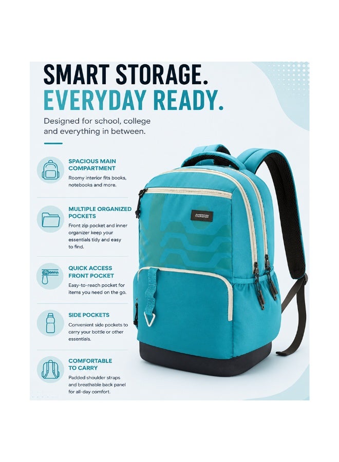 AMERICAN TOURISTER Mate 2.0 Backpack, 31L Capacity, Polyester|Antimicrobial Lining|Rain Cover|Ergo Back & Shoulder|Bottle Holder|15.6" Laptop Compartment - 1 Year International Warranty - Image 4