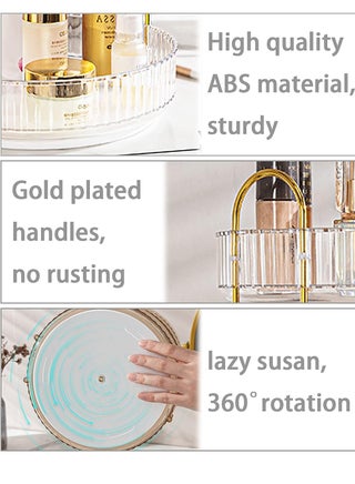 Rotating Makeup Organizer for Vanity, High-Capacity Skincare Clear Make Up Storage Perfume Organizers Cosmetic Dresser Organizer Countertop 360 Spinning - view 3