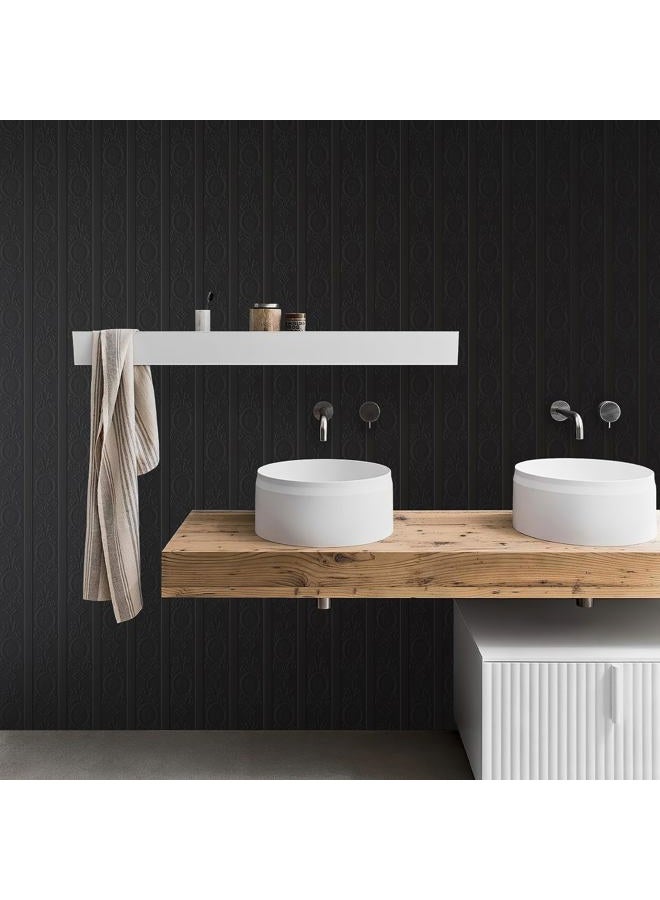 JiffDiff Wallpaper Peel and Stick Textured, 3D Black Embossed Wall Paper Stick on Wallpaper Modern Waterproof Self Adhesive Contact Paper(17.3" x 120") - Image 4