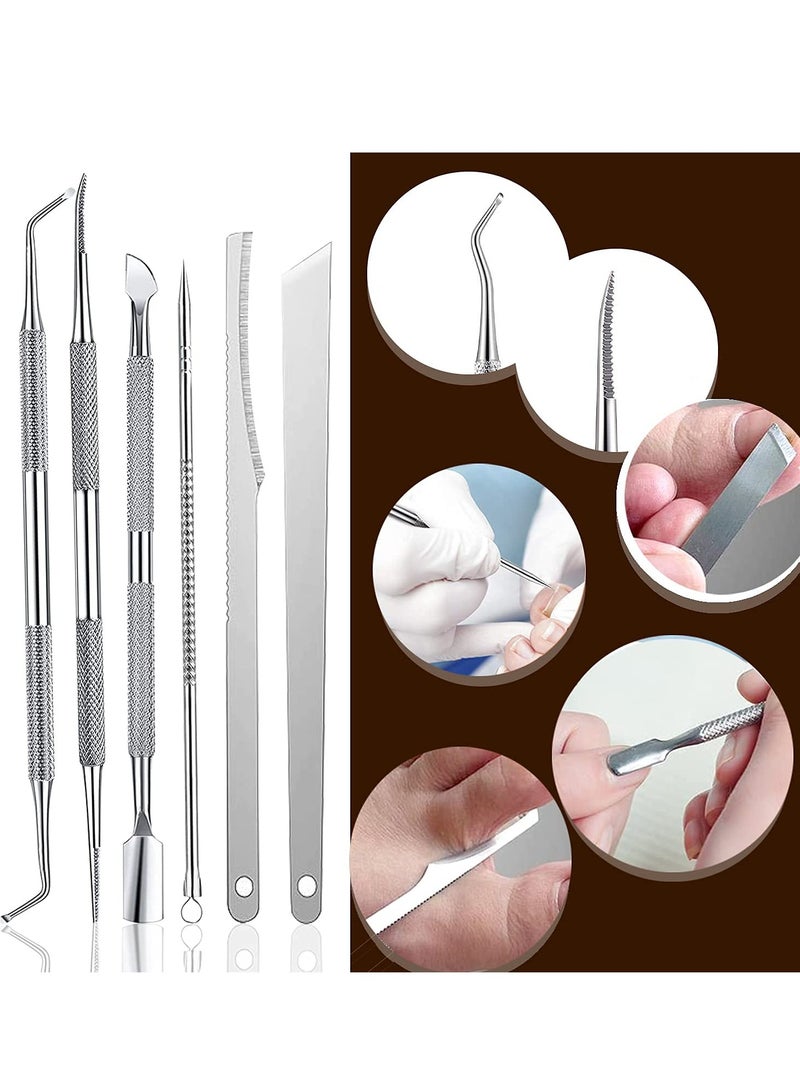 KASTWAVE Ingrown Toenails Pedicure Tool Kit Nail Treatment Care Stainless Steel Ingrown Toenail Repair Tools Surgical Grade Ingrown Toe Nail File Pedicure Manicure Pain Relief Tools (7 Pieces)  - Image 2