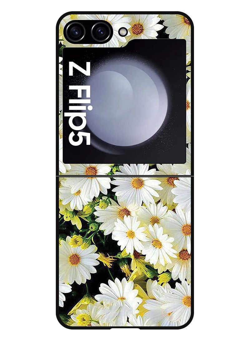 Theodor Protective Case Anti Scratch Shock Proof Bumper Cover For Samsung Galaxy Z Flip 5 White Flowers - Image 1