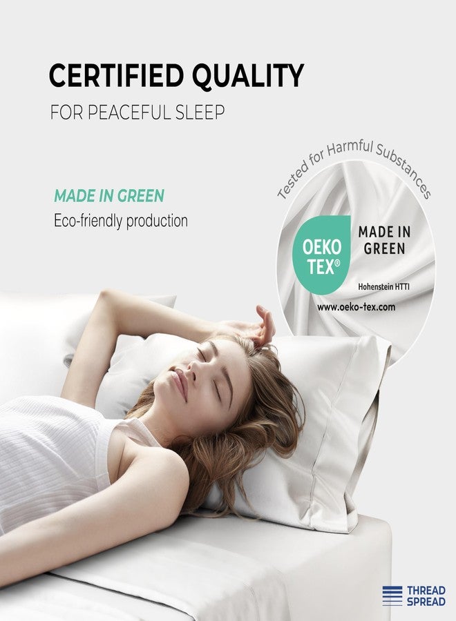 Thread Spread 100% Egyptian Cotton Pillow Cases King Size Set of 2 - Luxury 1200 Thread Count Sateen White Pillow Covers, Soft & Breathable 5 Star Hotel-Quality Pillowcases, Fits King Size Pillows - Image 5
