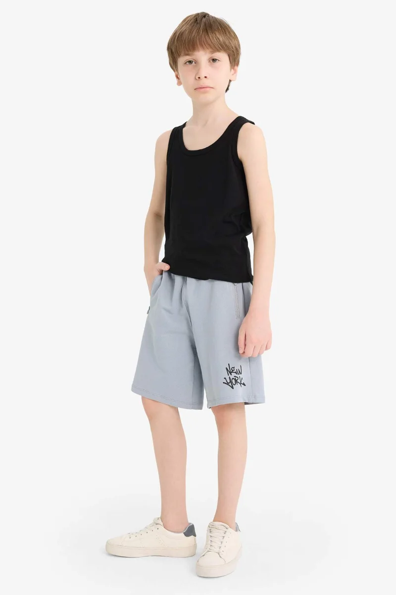 ديفاكتو Boy New Regular Fit Sweatshirt Fabric Shorts
