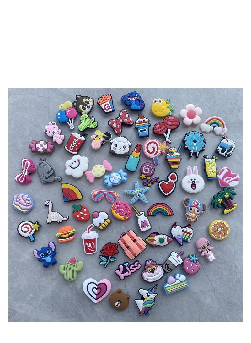 Shoe Decoration Charms, 100 Pcs Random Different Charm for Crocs Hole Buckle Party Favors ​Mini Bracelet Wristband Men Women Kid - Image 2