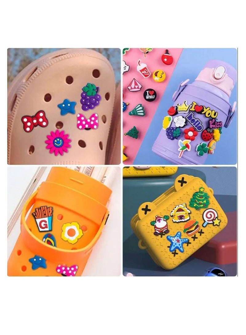 Shoe Decoration Charms, 100 Pcs Random Different Charm for Crocs Hole Buckle Party Favors ​Mini Bracelet Wristband Men Women Kid - Image 4