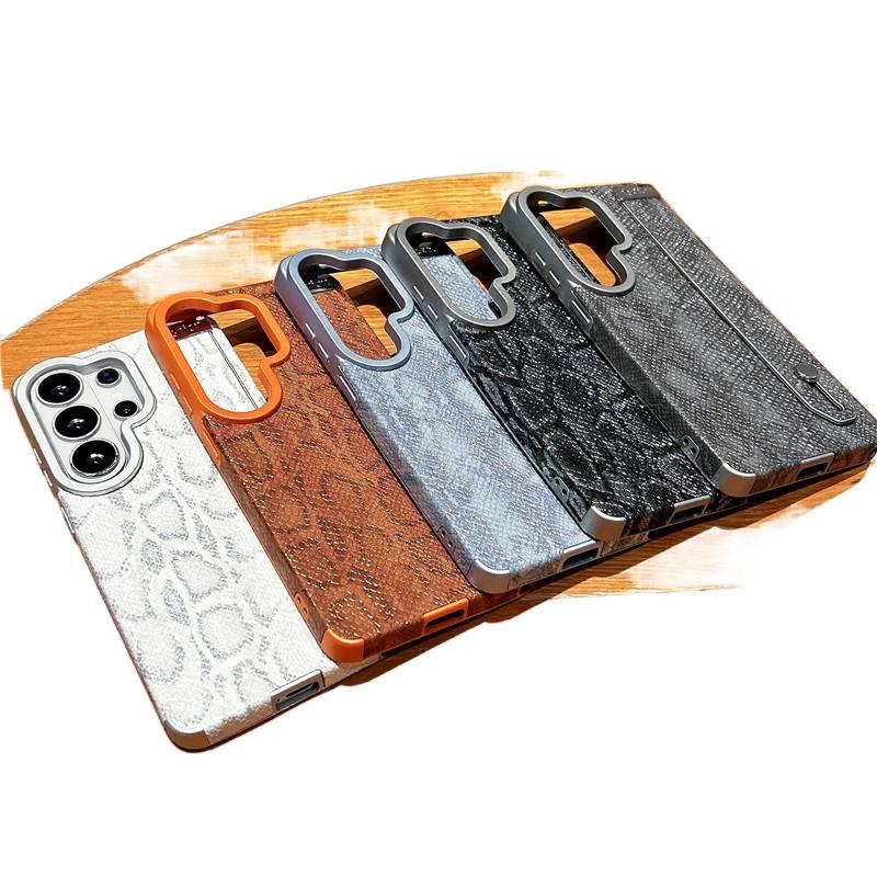 Shockproof MagSafe Samsung Galaxy S24 Ultra Leather Case , , Cover for , Blue Texture for Indoor Use - Image 2