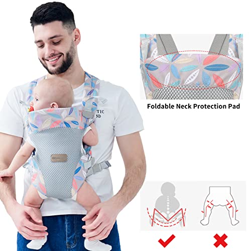 Ocanoiy Baby Wraps Carrier, Ergonomic Baby Carrier Newborn to Toddler, Cozy Baby Front and Back Carrier for 7-45lbs (Leaf) - Image 5