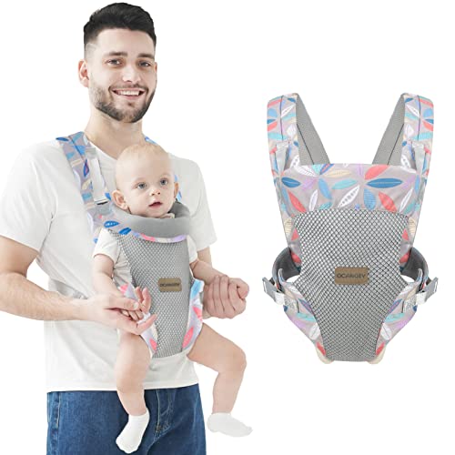 Ocanoiy Baby Wraps Carrier, Ergonomic Baby Carrier Newborn to Toddler, Cozy Baby Front and Back Carrier for 7-45lbs (Leaf) - Image 1