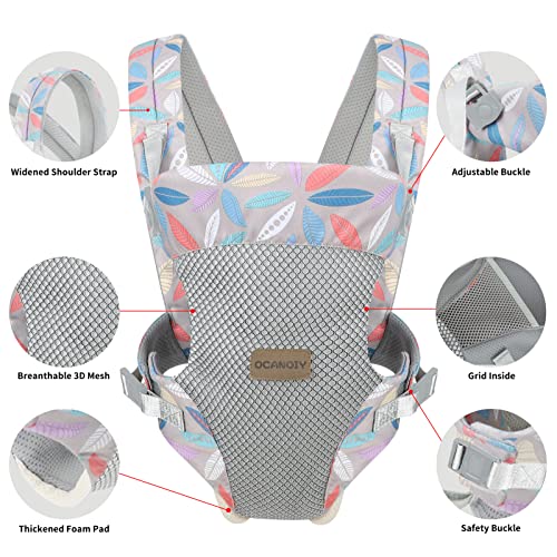 Ocanoiy Baby Wraps Carrier, Ergonomic Baby Carrier Newborn to Toddler, Cozy Baby Front and Back Carrier for 7-45lbs (Leaf) - Image 3