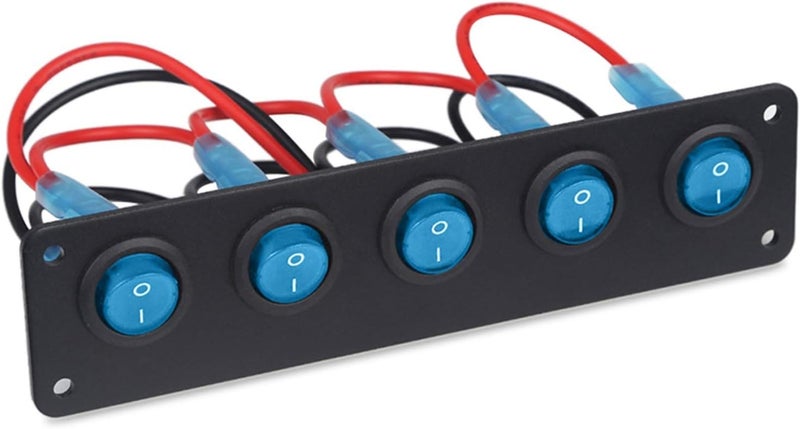 Wivplex 5 Gang ON Off Toggle Rocker Switch Panel - Image 1