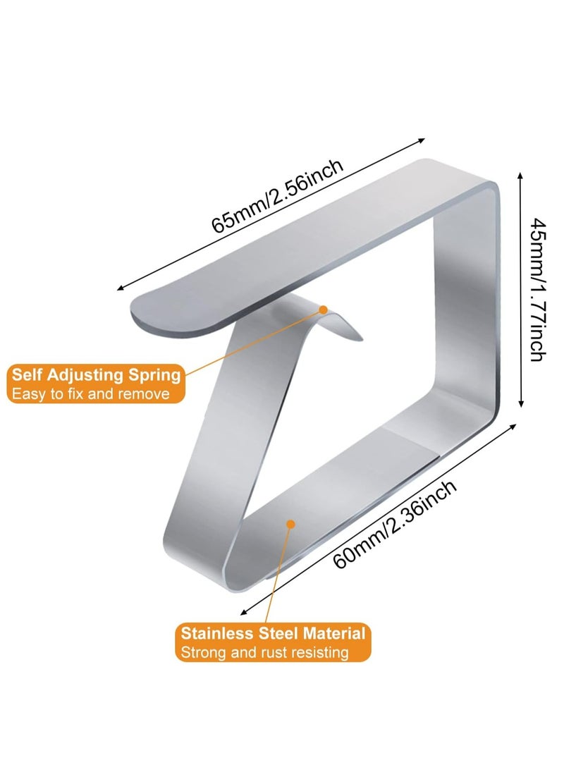 Tablecloth Clips for Table Cloth, 8 Pack Stainless Steel Table Cover Holder Clamps for Outdoor Picnic (Silver) - Image 5