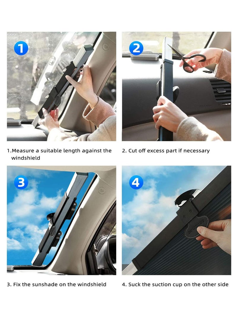Generic - Automatic Retractable Car Sun Shade- Easy 3-Second Installation,Fits Most Vehicles, Strong Nano Vacuum Suction Cups - Image 1