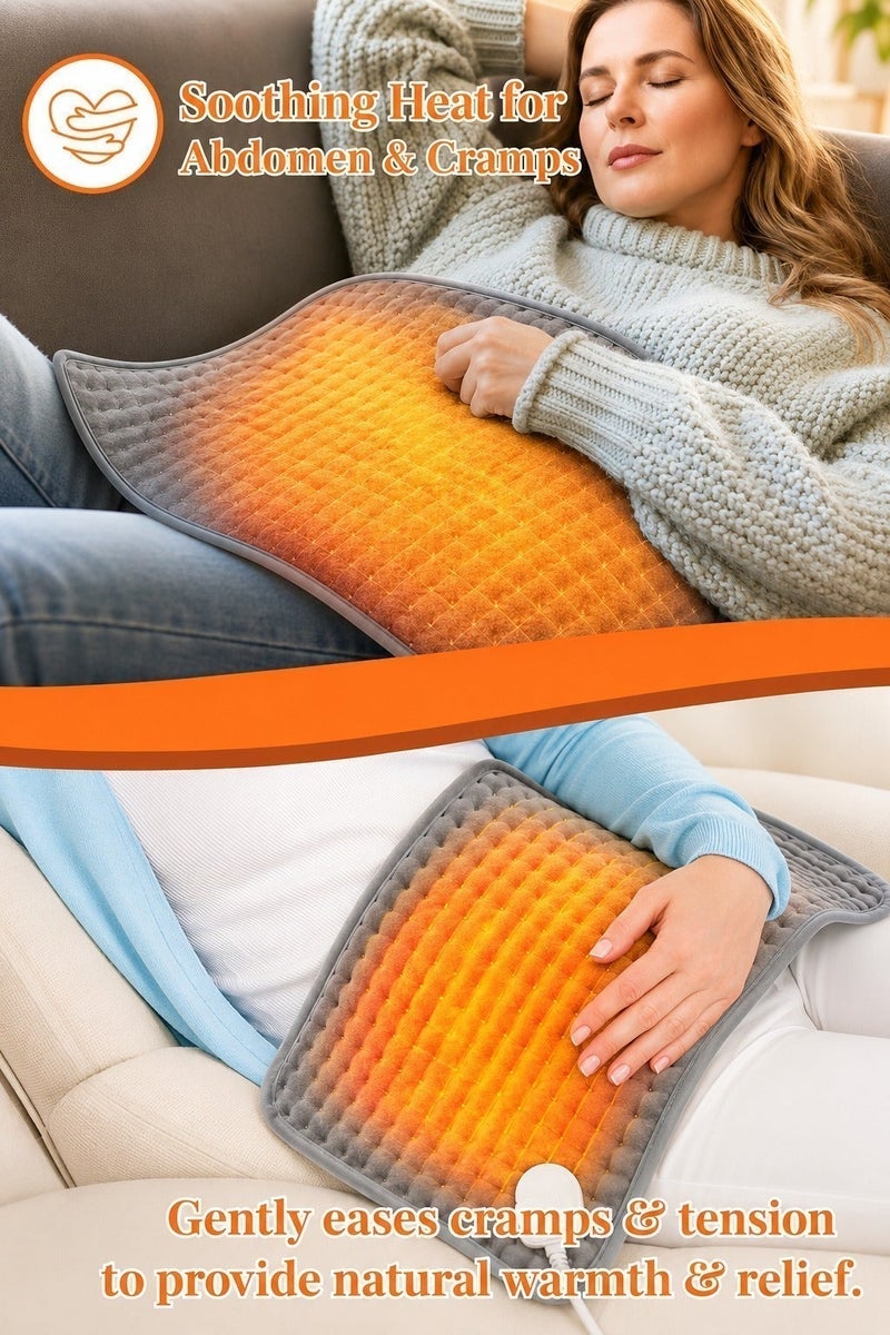 O2. Electric Heating Pad with Digital Controller, Adjustable Temperature Soft Washable Heating Mat for Back, Neck, Shoulders, Abdomen, Legs and Muscle Relaxation - Image 3