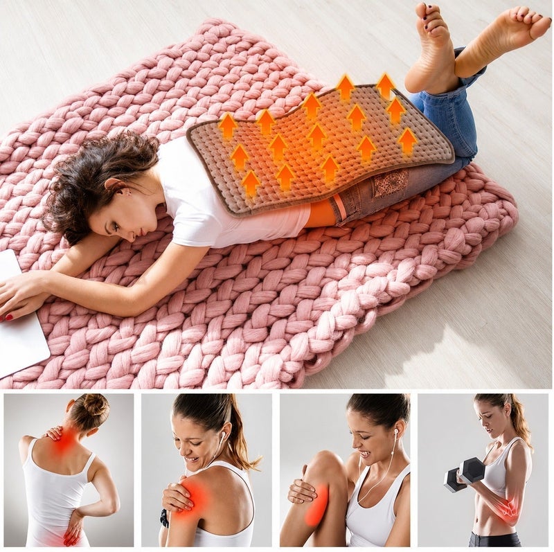 O2. Electric Heating Pad with Digital Controller, Adjustable Temperature Soft Washable Heating Mat for Back, Neck, Shoulders, Abdomen, Legs and Muscle Relaxation - Image 5