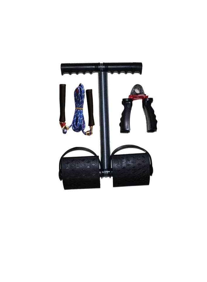 رونق مجموعه تمارين الجسم بالكامل: جهاز تدوير الدواسات ، حبل قفز ، مقوي قبضة اليد ، أدوات رياضية منزلية لممارسة التمارين في المنزل، العاب جيم ، - العاب رياضية  -أدوات رياضية  -أدوات رياضية منزلية -  العاب بدنية أدوات تمارين البطن . - Image 1