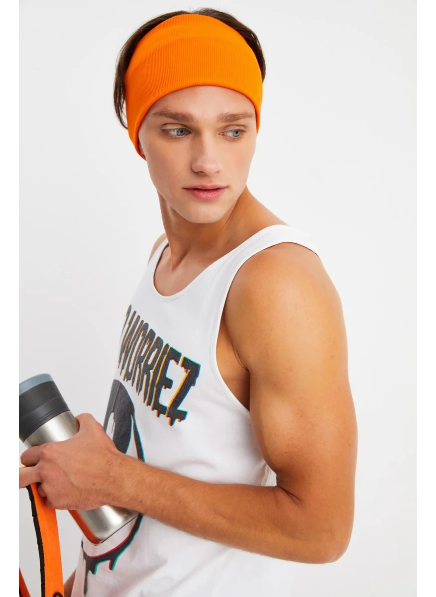 Butikgiz Orange Men's Cotton Camisole, Non-Slip, Sweatproof, Ultra Light, Sports Headband Bandana Buff