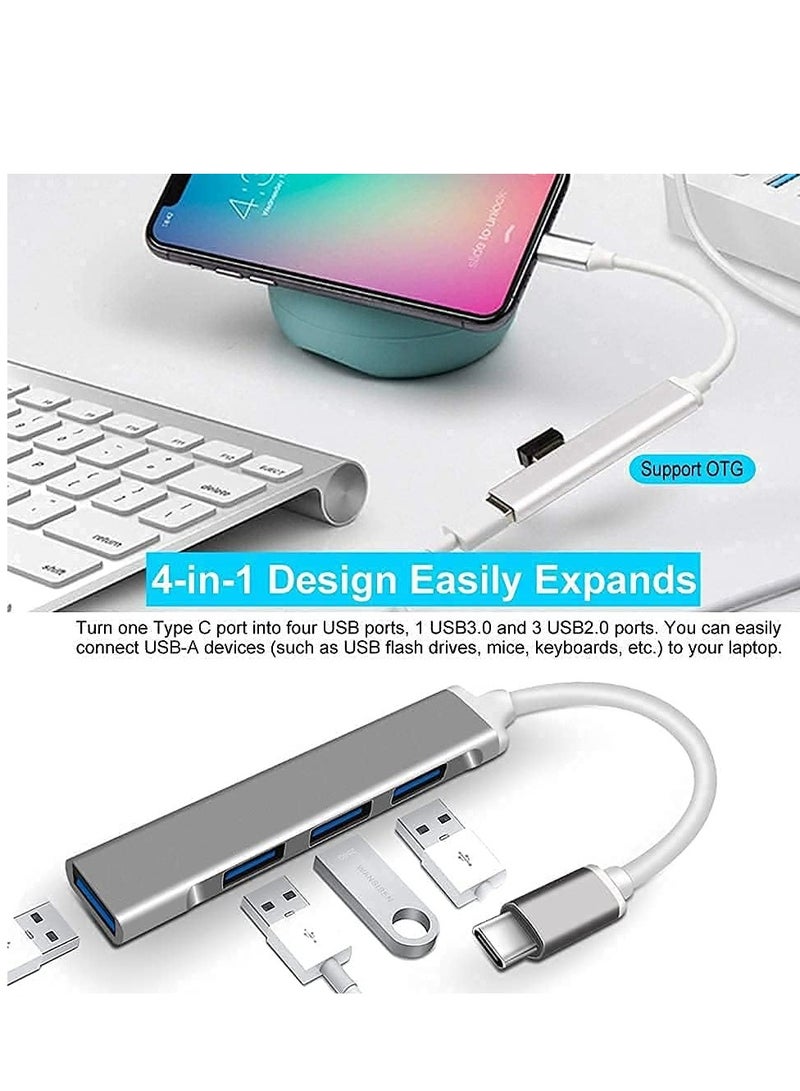 محول من USB 3 لنقل البيانات الى بعدد 4 منافذ رفيع للغاية متوافق مع بلاي ستيشن 4 و5 والكمبيوتر وماك بوك اير واكس بي اس وXbox One وفلاش ميموري وهارد HDD خارجي رمادي  - Image 2