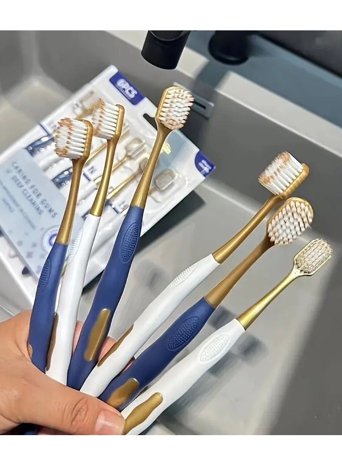 جلوسكي 6pcs مجموعة فرشاة أسنان ناعمة للغاية-شعيرات متطورة فائقة الدقيقة، تنظيف يدوي، مثالية للأسنان الحساسة واللثة - Image 1