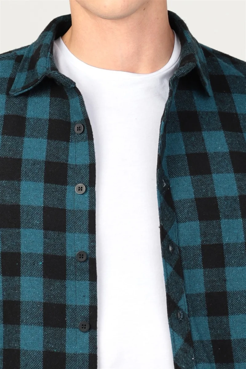 Tudors Slim Fit Winter Lumberjack Checker Pattern Men's Shirt