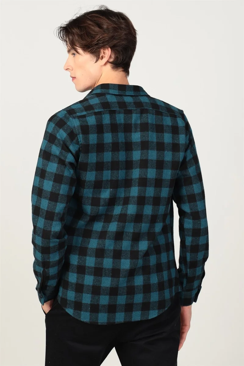 Tudors Slim Fit Winter Lumberjack Checker Pattern Men's Shirt
