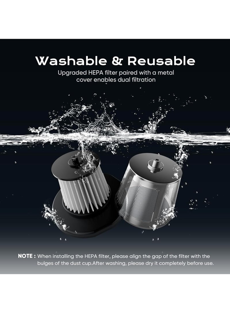 Handheld Vacuum Cordless, 13000Pa Strong Suction Car Vacuum Cleaner with LED Light, Portable Hand Vacuum with Multi-Nozzles, Small Hand Held Vacuum Cordless for Car, Home, Pet - Image 3