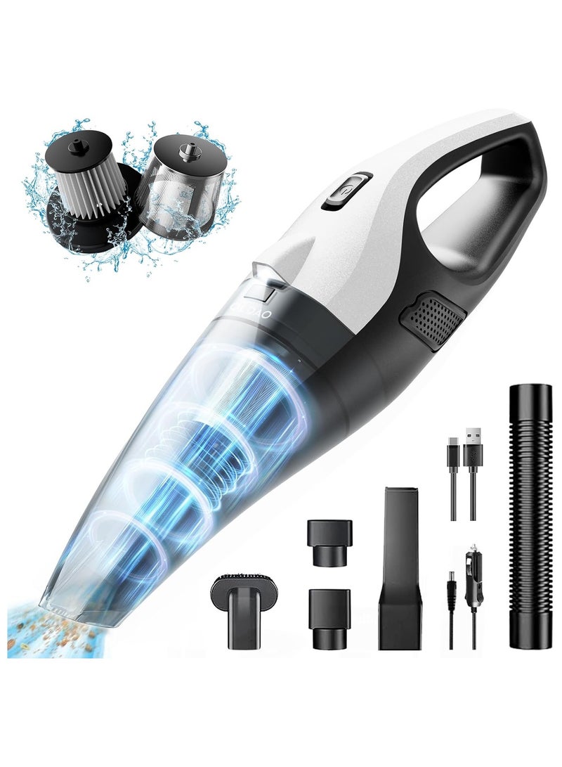 Handheld Vacuum Cordless, 13000Pa Strong Suction Car Vacuum Cleaner with LED Light, Portable Hand Vacuum with Multi-Nozzles, Small Hand Held Vacuum Cordless for Car, Home, Pet - Image 1