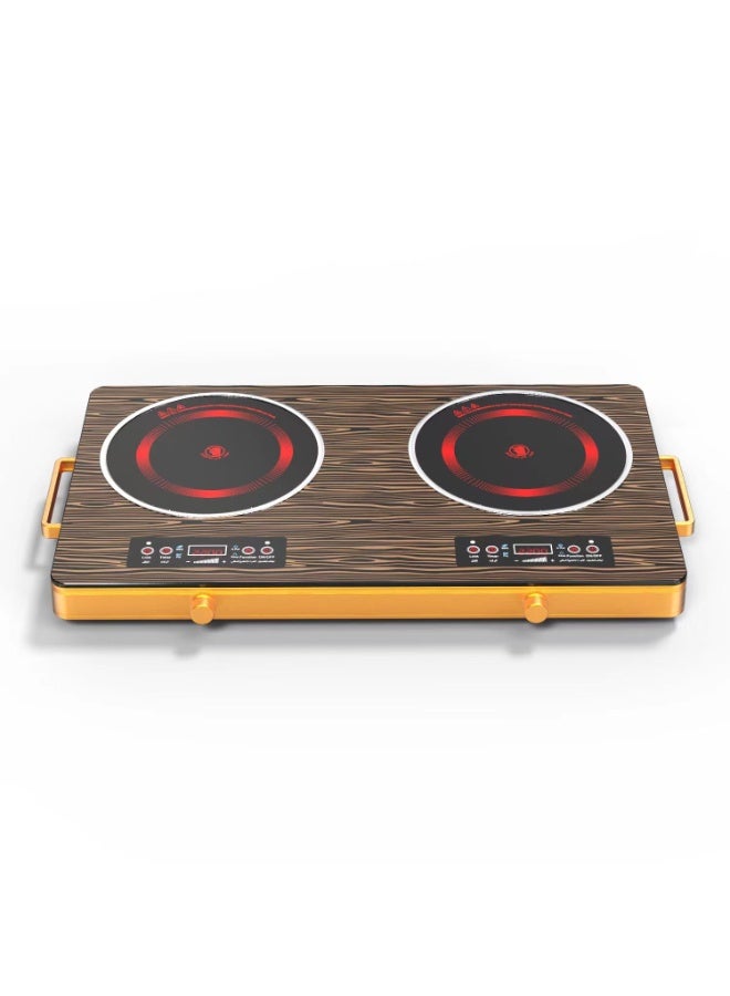 Silver Crest Double Infrared Electric Cooker SC-22 3500W+3500W Ceramic Cooktop Featuring Dual Heating Plates, LED Digital Display, Intelligent Touch Panel, Energy Efficient Heating and Overheat Protection System - Image 4