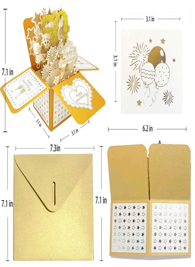 Asmallgf Happy 50th Anniversary Pop Up Card Gifts for Couple - Image 2