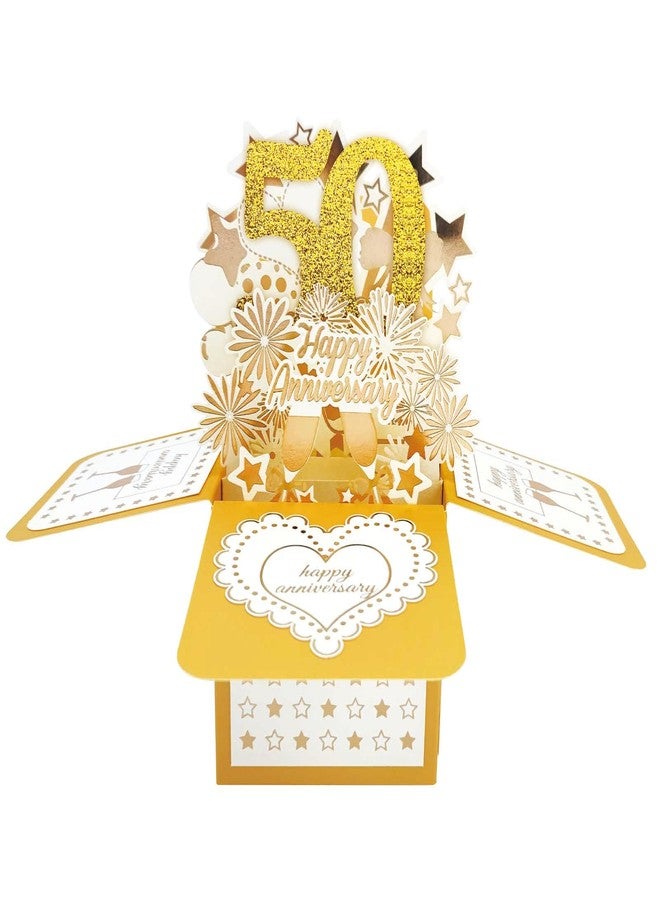 Asmallgf Happy 50th Anniversary Pop Up Card Gifts for Couple - Image 1