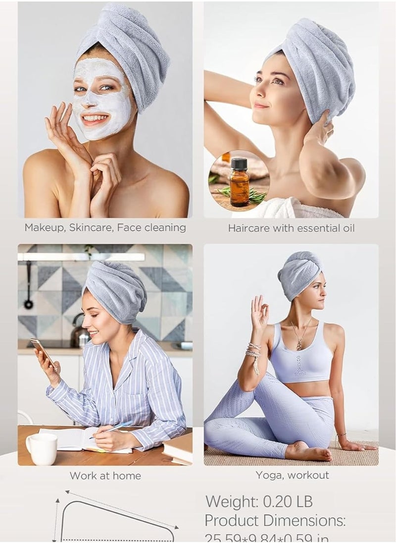 Generic Microfiber Hair Towel Pack of 3 Turbans for Wet Hair Drying Warp Towel for Curly Hair Women  - Image 3