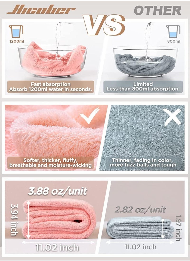 Generic Microfiber Hair Towel Pack of 3 Turbans for Wet Hair Drying Warp Towel for Curly Hair Women  - Image 5
