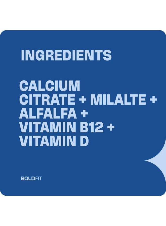 Boldfit Calcium Complex Supplement 1000mg With Alfalfa For Women And Men. Calcium Citrate Malate With Vitamin D2 And B12. Ideal For Immunity, Bone And Joint Support. (60 Vegetarian Tablets), 60 count - Image 4