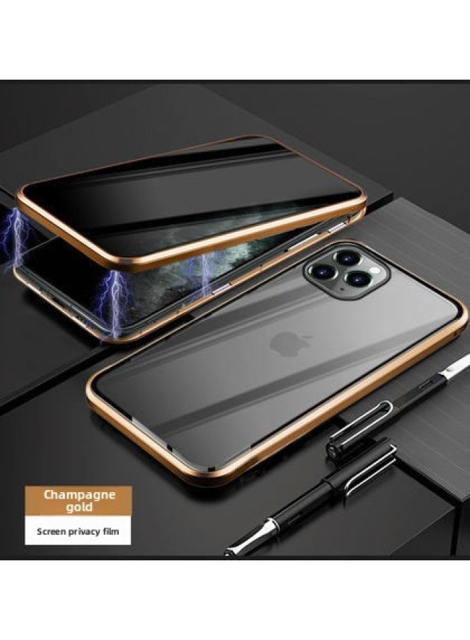 Phone Case Anti-peep Magneto Metal Frame Double-sided Glass Multiple Models Available 