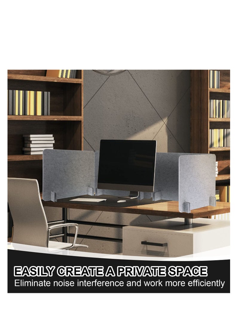 2 Pcs Desk Privacy Panel of Acoustic Freestanding, Desk Divider Desk Partition Noise Reducing Mounted Sound Proof Dividers, Lightweight with Support Feet for Classroom Room Table (Silver Gray) - Image 5