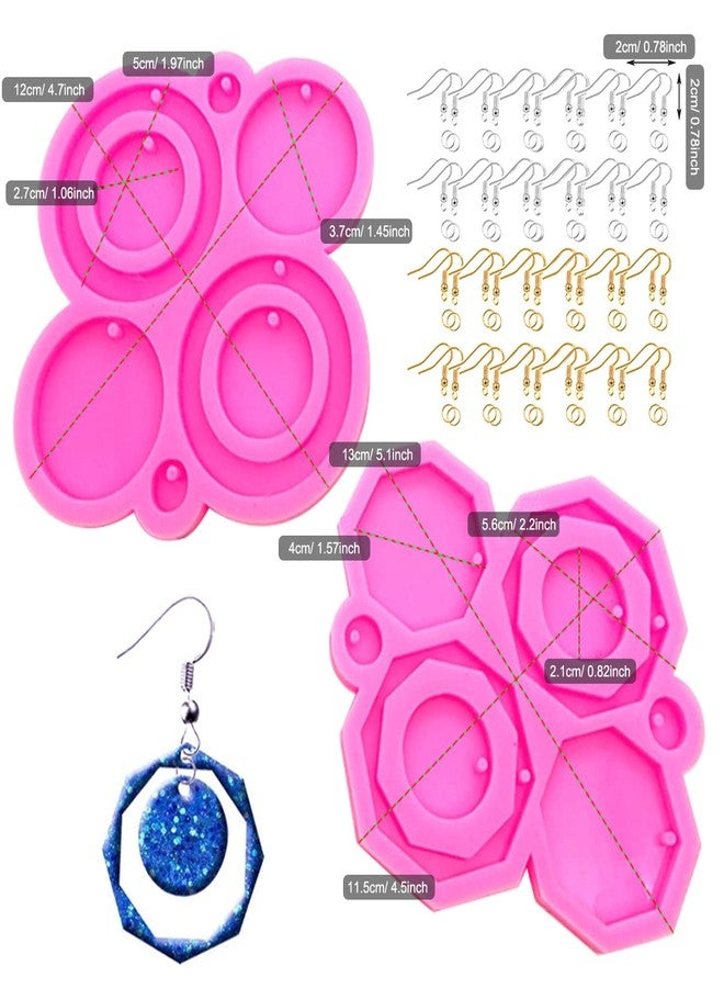 Yayatty Jewelry Casting Silicone Molds, 2 PCS Earring Resin Molds Resin Ring and Polygon Shape Earring Molds Silicone with Ear Hooks, Jump Rings for DIY Earrings, Pendant Craft Supplies - Image 4