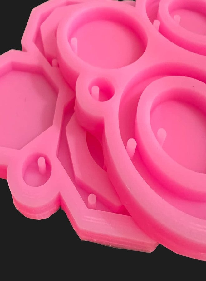Yayatty Jewelry Casting Silicone Molds, 2 PCS Earring Resin Molds Resin Ring and Polygon Shape Earring Molds Silicone with Ear Hooks, Jump Rings for DIY Earrings, Pendant Craft Supplies - Image 3