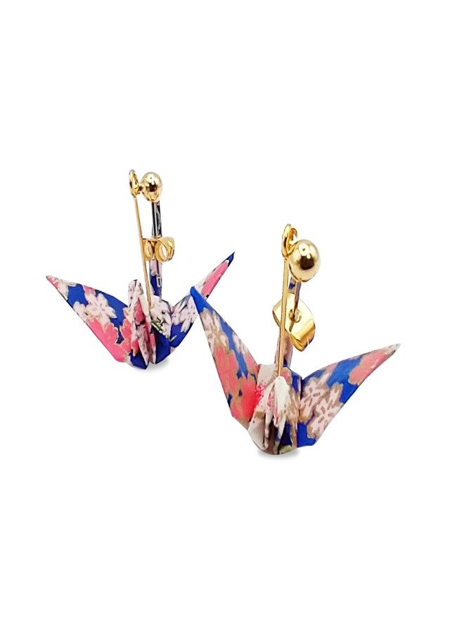 noren Japanese Origami Stud Earrings (local Limited Package/New Ver. - Mt.FUJI/TOU) Hypoallergenic with a Case Surgical Stainless Steel/for Women Unisex - Image 1