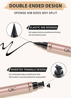 QIC Blue Seal Eyeliner Pencil Liquid Eyeliner Stamp Wing Liner Blue Winged Eyeliner Stamps for Cat Eyes Long Lasting Super Slim Precise Felt Tip Liquid Double Headed Eye Liner Tattoo Tools 03  - Image 4