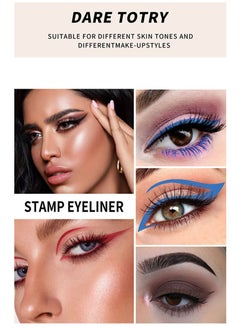 QIC Blue Seal Eyeliner Pencil Liquid Eyeliner Stamp Wing Liner Blue Winged Eyeliner Stamps for Cat Eyes Long Lasting Super Slim Precise Felt Tip Liquid Double Headed Eye Liner Tattoo Tools 03  - Image 5